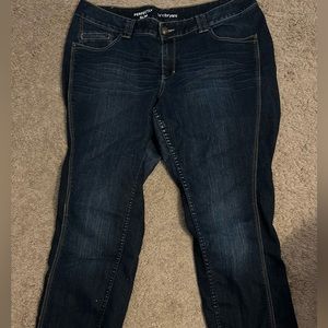 Lane Bryant dark wash, distressed 20 Petite
